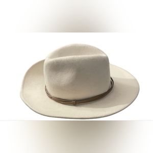 ANTHROPOLOGIE Leather Trimmed Wool Rancher Hat